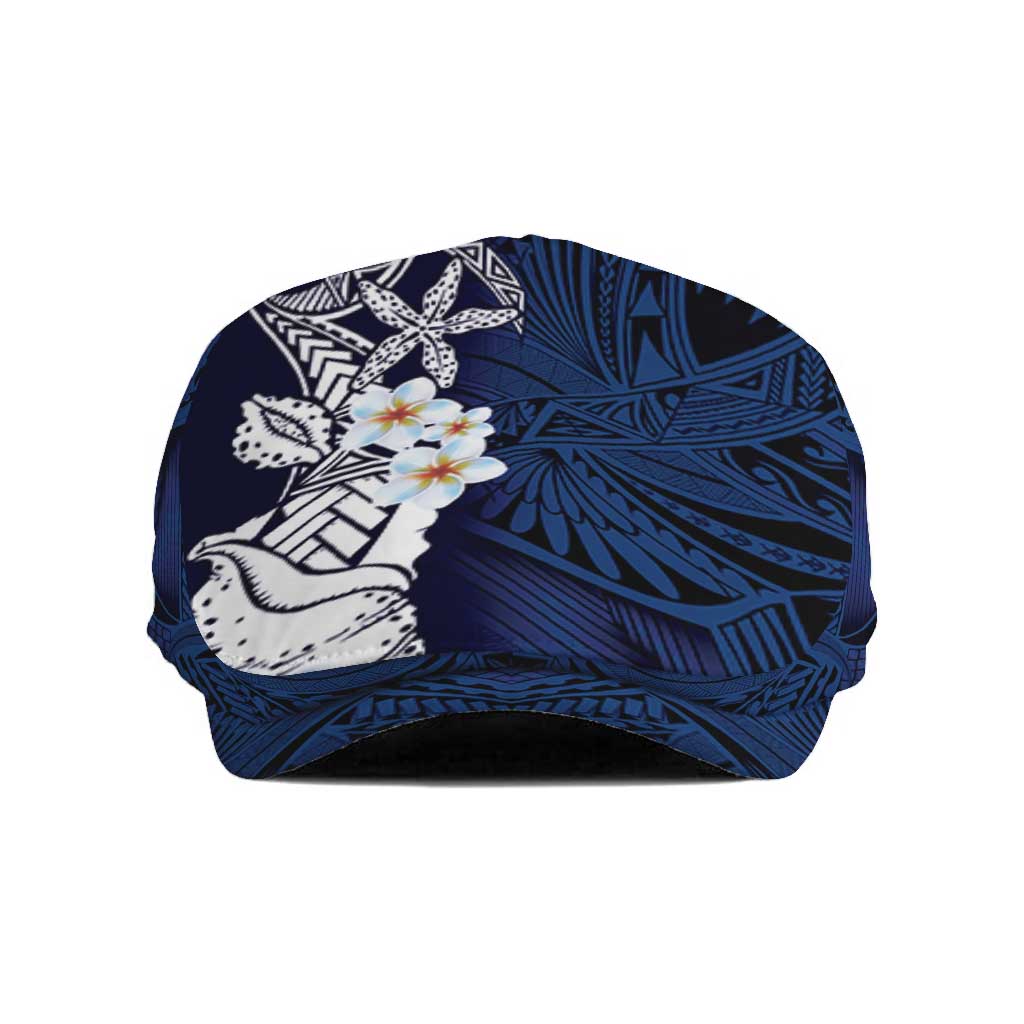 Blue Samoa Tattoo Jeff Hat Plumeria Samoan Ocean Tatau Pattern LT14 Blue - Polynesian Pride
