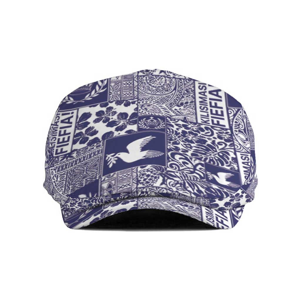 Blue Tonga Kilisimasi Fiefia Jeff Hat Pacific Patchwork Xmas Vibes LT9 Blue - Polynesian Pride