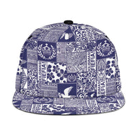 Blue Tonga Kilisimasi Fiefia Snapback Cap Pacific Patchwork Xmas Vibes LT9 One Size Blue - Polynesian Pride