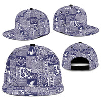 Blue Tonga Kilisimasi Fiefia Snapback Cap Pacific Patchwork Xmas Vibes LT9 - Polynesian Pride