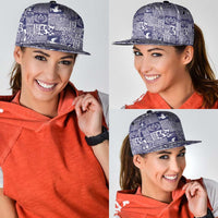 Blue Tonga Kilisimasi Fiefia Snapback Cap Pacific Patchwork Xmas Vibes LT9 - Polynesian Pride