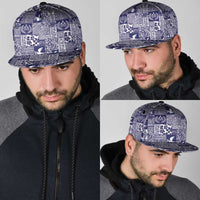 Blue Tonga Kilisimasi Fiefia Snapback Cap Pacific Patchwork Xmas Vibes LT9 - Polynesian Pride