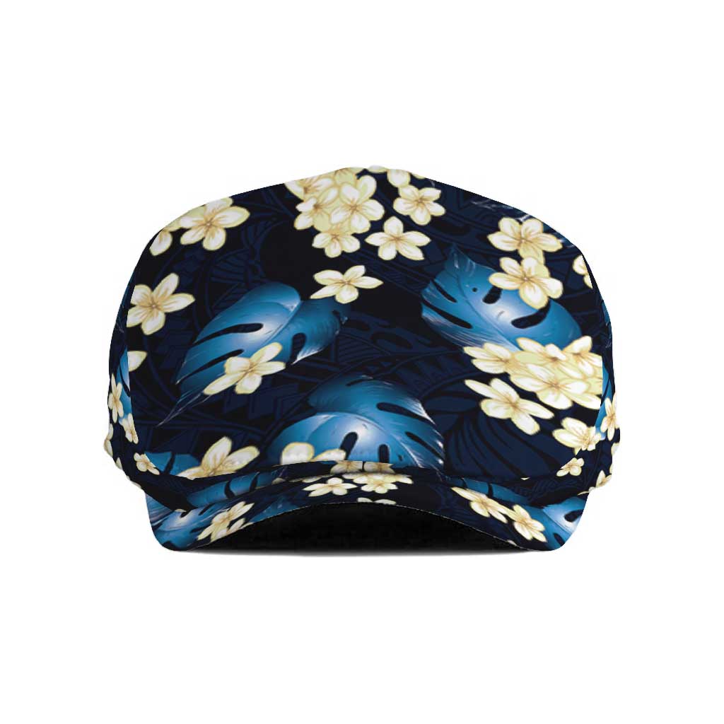 Blue Tropical Hawaii Jeff Hat Seamless Monstera Plumeria Hawaiian Pattern LT14 Blue - Polynesian Pride