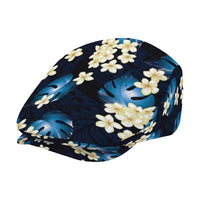 Blue Tropical Hawaii Jeff Hat Seamless Monstera Plumeria Hawaiian Pattern LT14 - Polynesian Pride