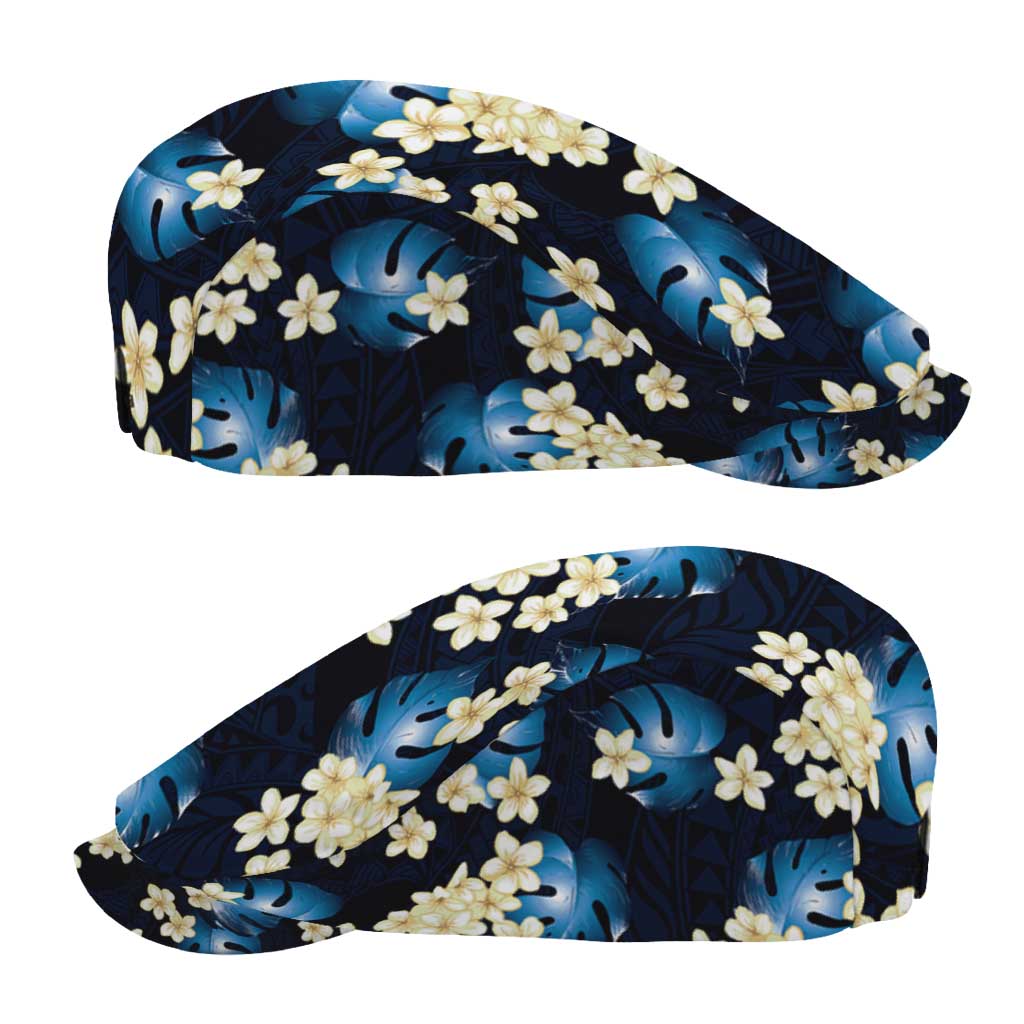 Blue Tropical Hawaii Jeff Hat Seamless Monstera Plumeria Hawaiian Pattern LT14 - Polynesian Pride