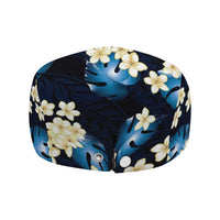 Blue Tropical Hawaii Jeff Hat Seamless Monstera Plumeria Hawaiian Pattern LT14 - Polynesian Pride