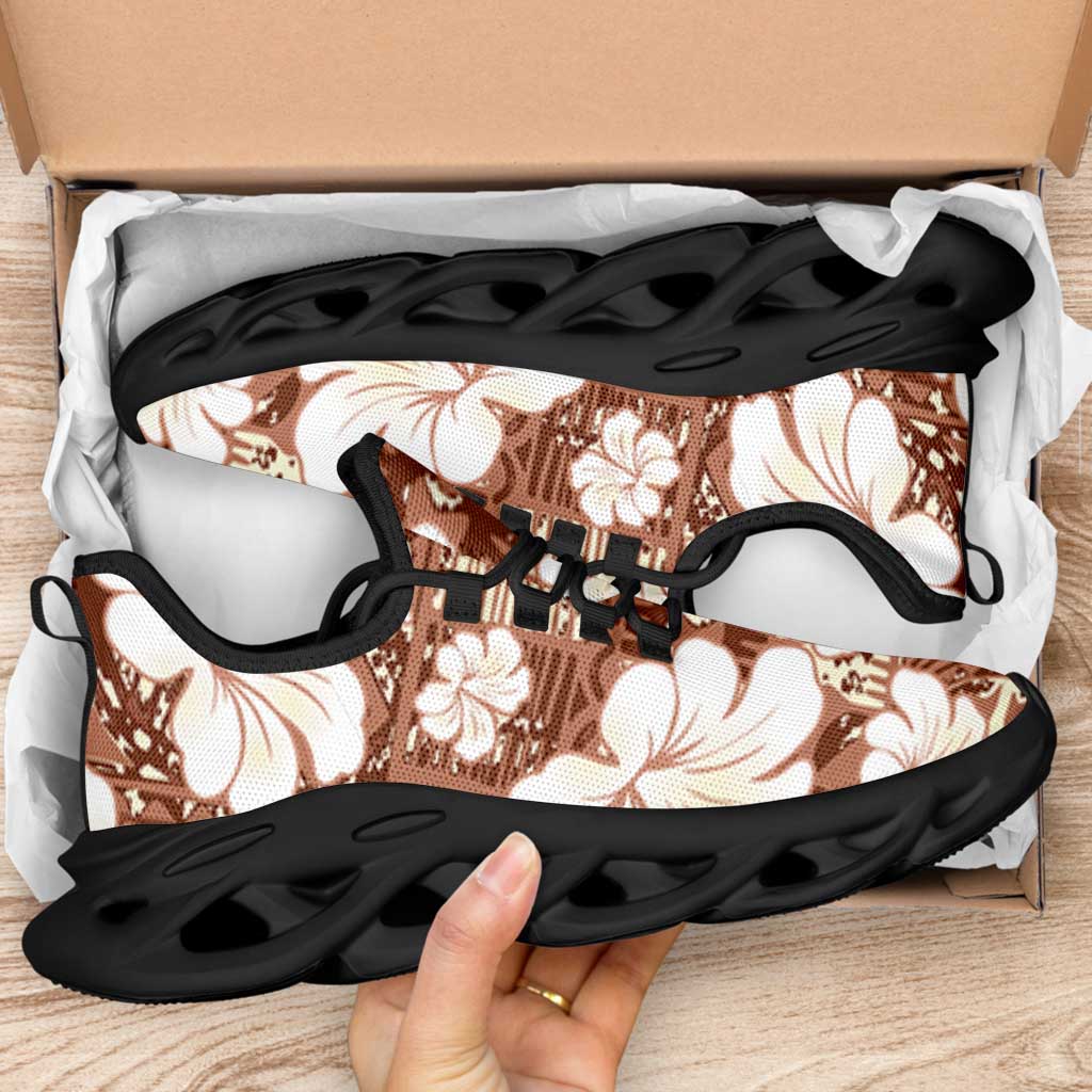 Brown Bula Fiji Masi Hibiscus Seamless Clunky Sneakers