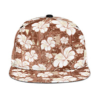 Brown Bula Fiji Masi Hibiscus Seamless Snapback Cap LT14 One Size Brown - Polynesian Pride