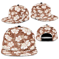 Brown Bula Fiji Masi Hibiscus Seamless Snapback Cap LT14 - Polynesian Pride