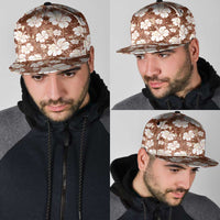 Brown Bula Fiji Masi Hibiscus Seamless Snapback Cap LT14 - Polynesian Pride