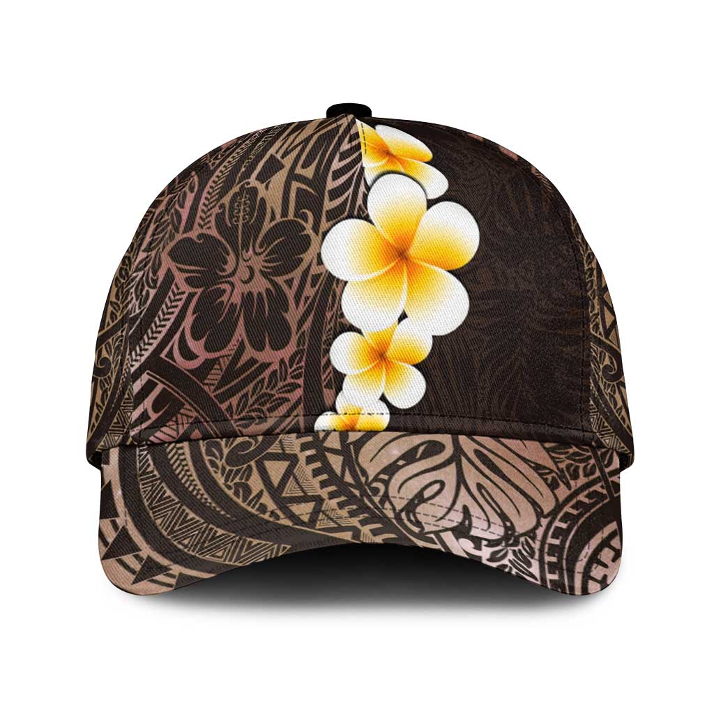 Brown Polynesia Classic Cap Plumeria Tropical Leaves With Galaxy Polynesian Art LT14 Universal Fit Brown - Polynesian Pride