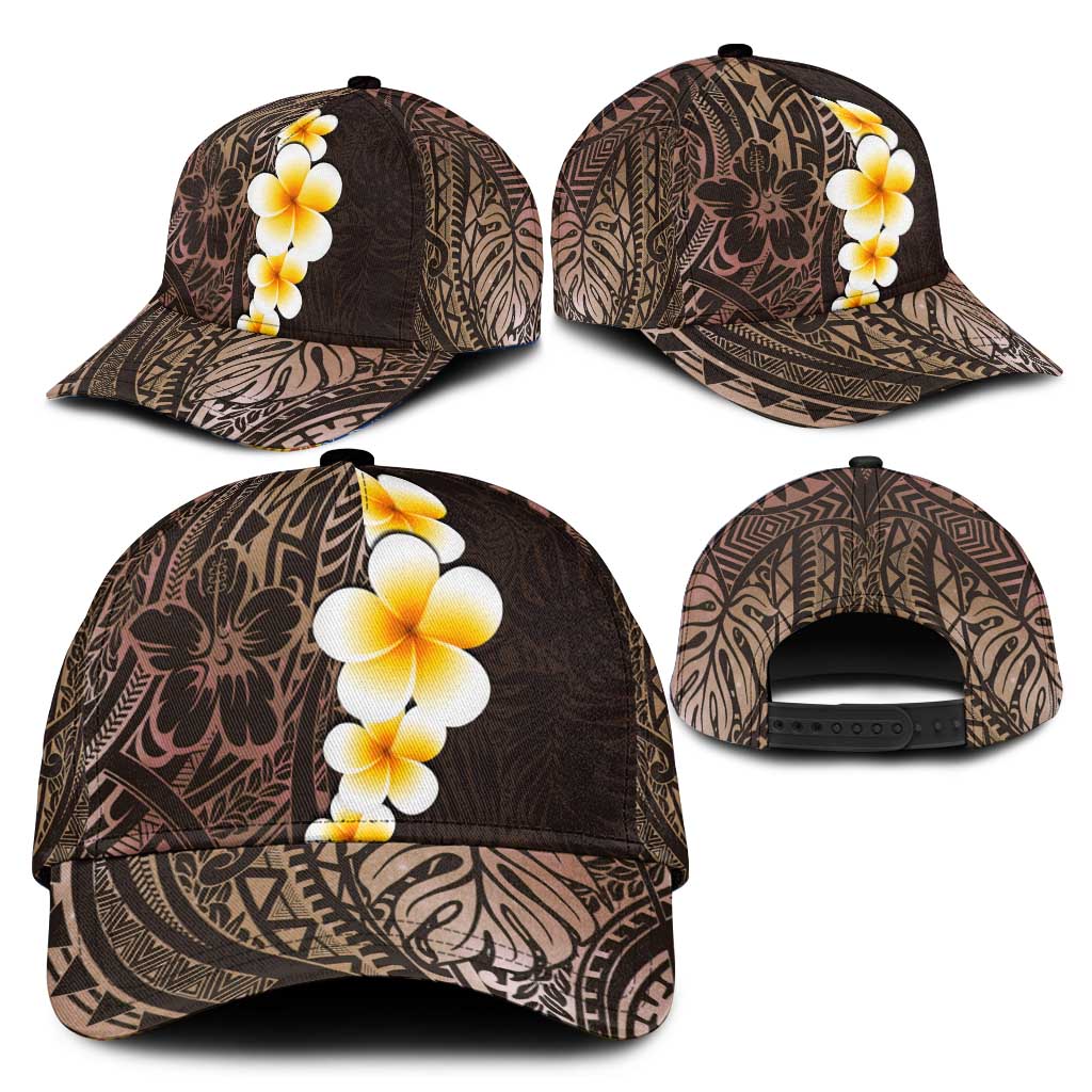 Brown Polynesia Classic Cap Plumeria Tropical Leaves With Galaxy Polynesian Art LT14 - Polynesian Pride