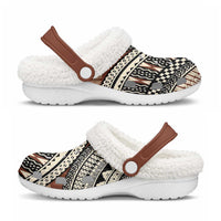 Bula Fiji Classic Masi Tapa Fleece Clogs Vintage Brown LT7 - Polynesian Pride