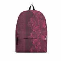 Burgundy Hibiscus Monstera Seamless Kakau Hawaii Backpack