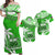 Samoa Couple Outfits Matching Off Shoulder Maxi Dress Coat Of Arms With Coconut Green LT14 Green - Polynesian Pride