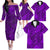Purple Hawaii Family Matching Off Shoulder Long Sleeve Dress And Hawaiian Shirt Tribal Art LT14 - Polynesian Pride
