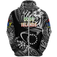 Cook Islands Rugby Hoodie Unique Vibes Black - Polynesian Pride