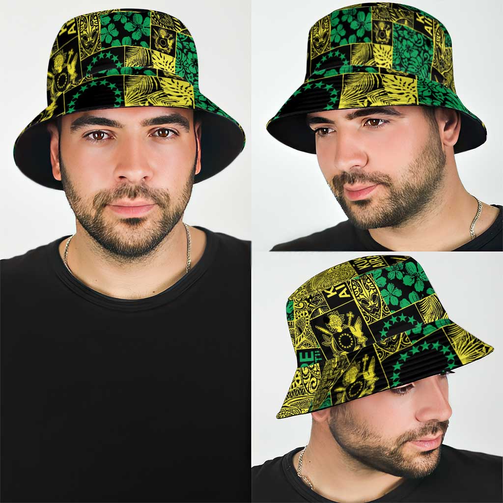 Cook Islands Mere Kiritimiti Bucket Hat Pacific Patchwork Xmas Vibes LT9 - Polynesian Pride