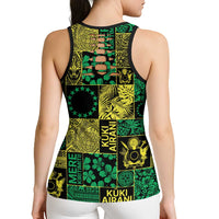 Cook Islands Mere Kiritimiti Hollow Tank Top Pacific Patchwork Xmas Vibes LT9 - Polynesian Pride