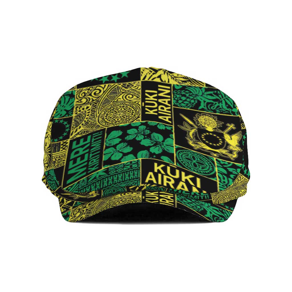 Cook Islands Mere Kiritimiti Jeff Hat Pacific Patchwork Xmas Vibes LT9 Green - Polynesian Pride