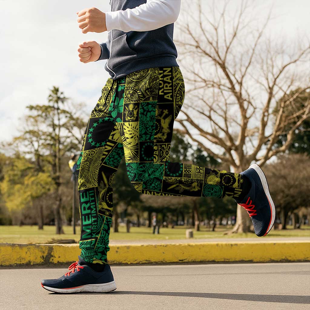 Cook Islands Mere Kiritimiti Jogger Pants Pacific Patchwork Xmas Vibes LT9 - Polynesian Pride