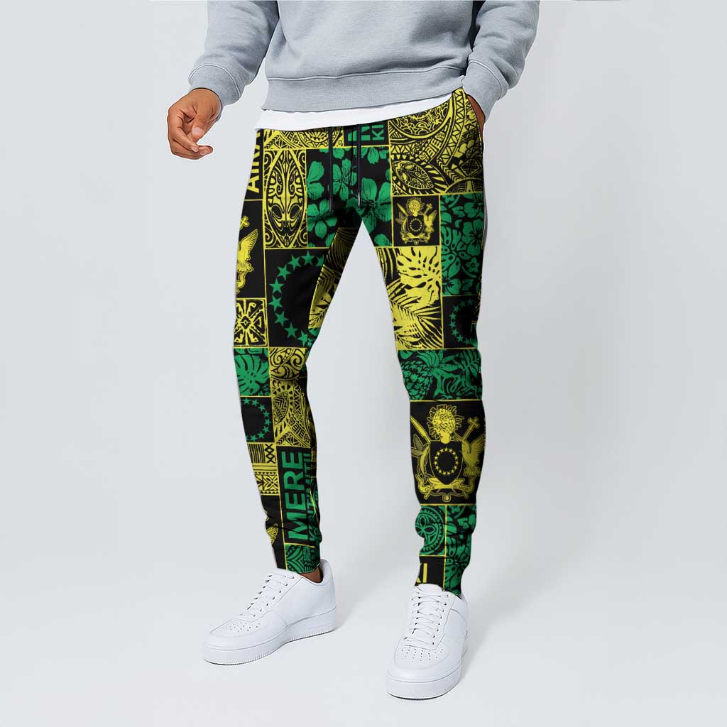 Cook Islands Mere Kiritimiti Jogger Pants Pacific Patchwork Xmas Vibes LT9 - Polynesian Pride