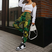 Cook Islands Mere Kiritimiti Jogger Pants Pacific Patchwork Xmas Vibes LT9 - Polynesian Pride