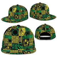 Cook Islands Mere Kiritimiti Snapback Cap Pacific Patchwork Xmas Vibes LT9 - Polynesian Pride