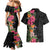 Hawaii Flowers Mixed Tribal Pattern Matching Mermaid Dress and Hawaiian Shirt LT9