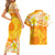 Polynesian Pride Matching Clothes For Couples Hawaii Hibiscus Yellow Bodycon Dress And Hawaii Shirt