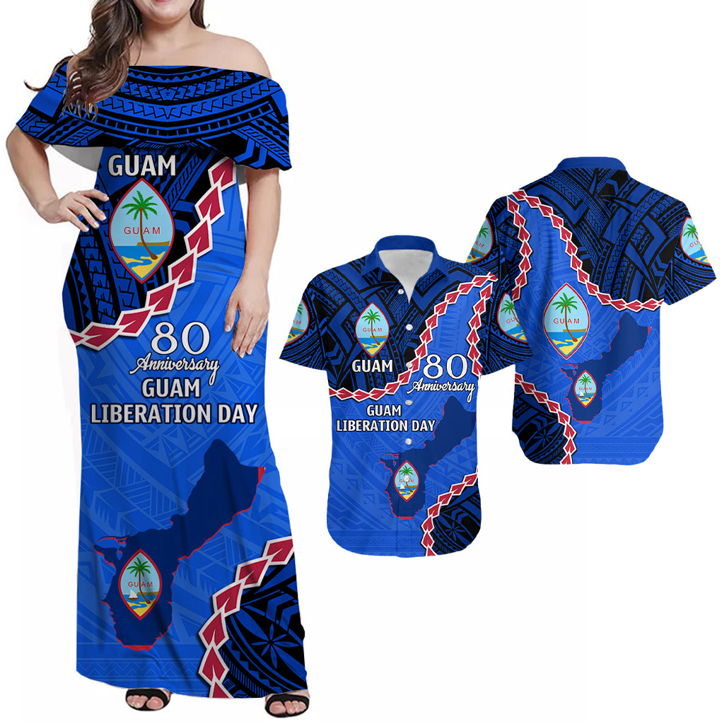 Guam 80th Anniversary Liberation Day Matching Dress and Hawaiian Shirt LT9 - Polynesian Pride