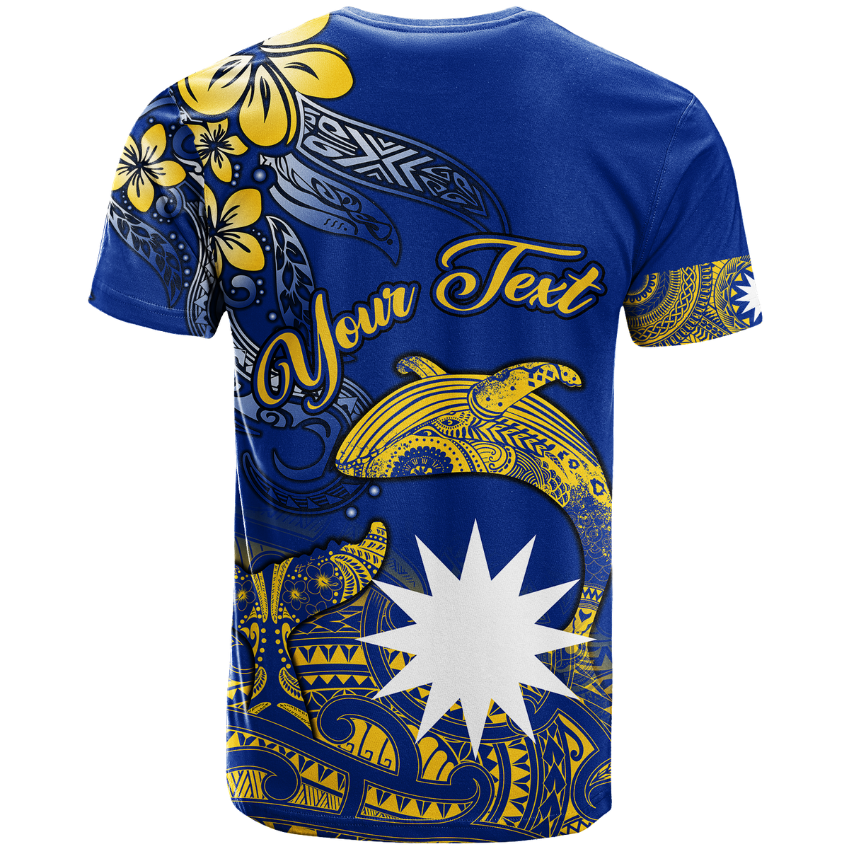 Custom Nauru Independence The Way of Water T Shirt LT2 - Polynesian Pride