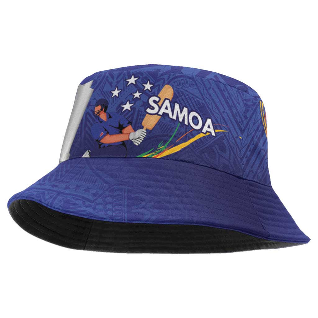 Custom Cricket Samoa East Asia-Pacific Bucket Hat Samoa Storming the Limits LT9 One Size Blue - Polynesian Pride