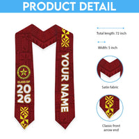 Custom Eua High School Graduation Stole Tongan Ngatu Pattern LT05 - Polynesian Pride