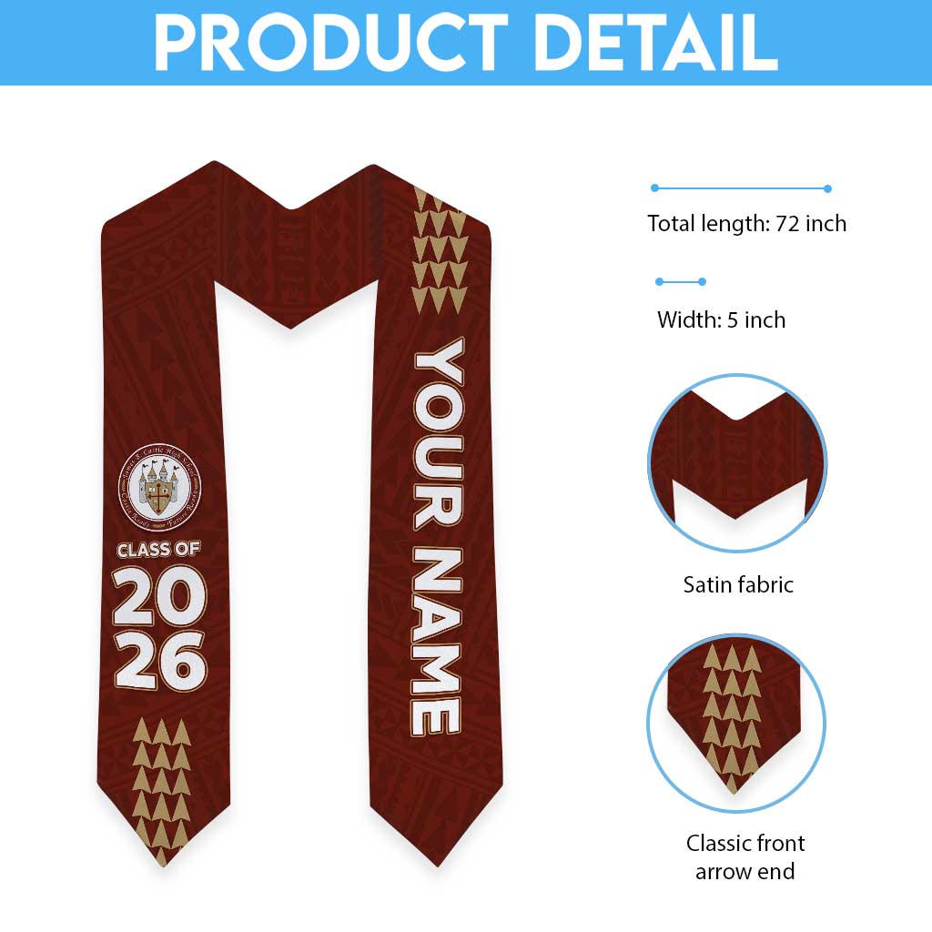 Custom Hawaii Castle High School Graduation Stole Kakau Pattern LT05 - Polynesian Pride