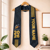 Custom Hawaii Hilo High School Graduation Stole Kakau Pattern LT05 One Size Black - Polynesian Pride