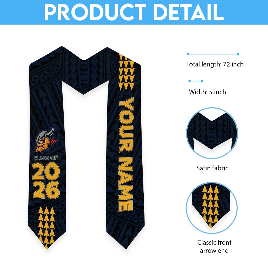 Custom Hawaii Hilo High School Graduation Stole Kakau Pattern LT05 - Polynesian Pride
