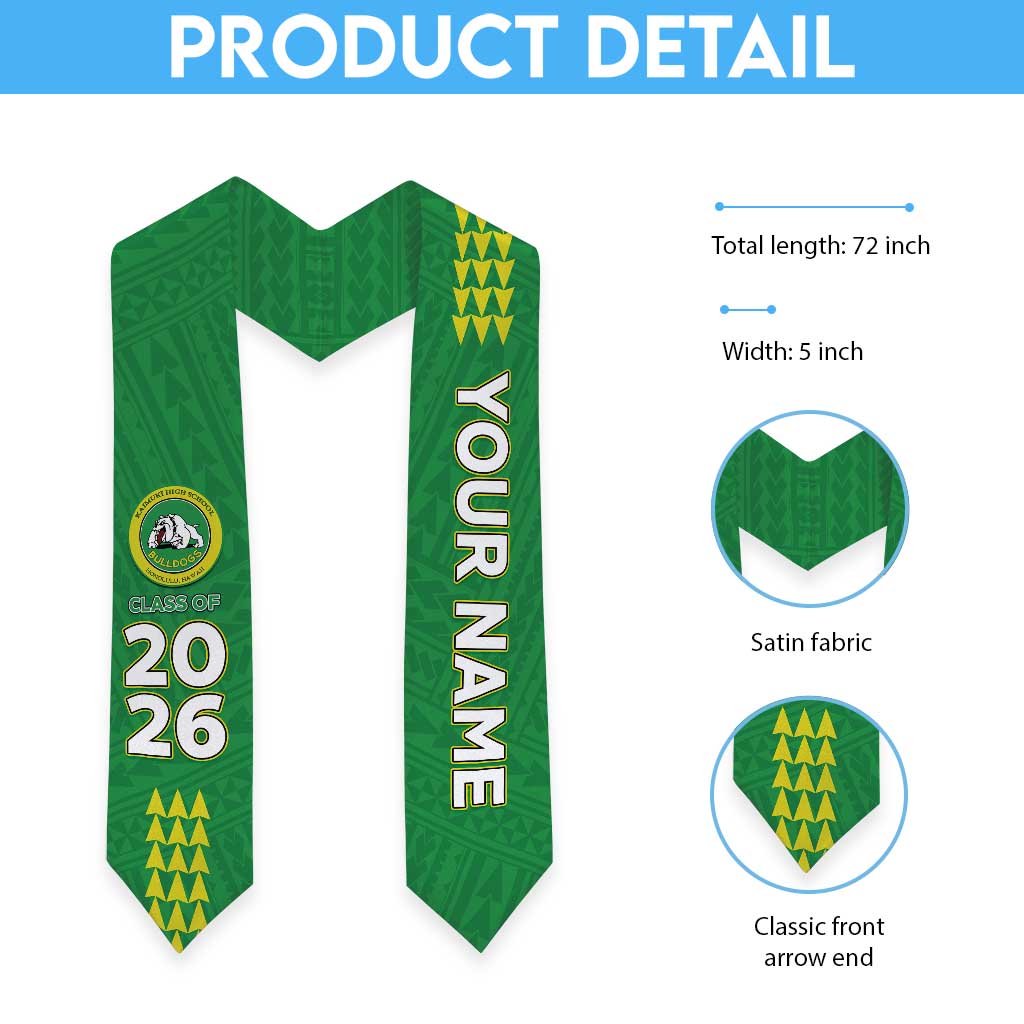 Custom Hawaii Kaimuki High School Graduation Stole Kakau Pattern LT05 - Polynesian Pride