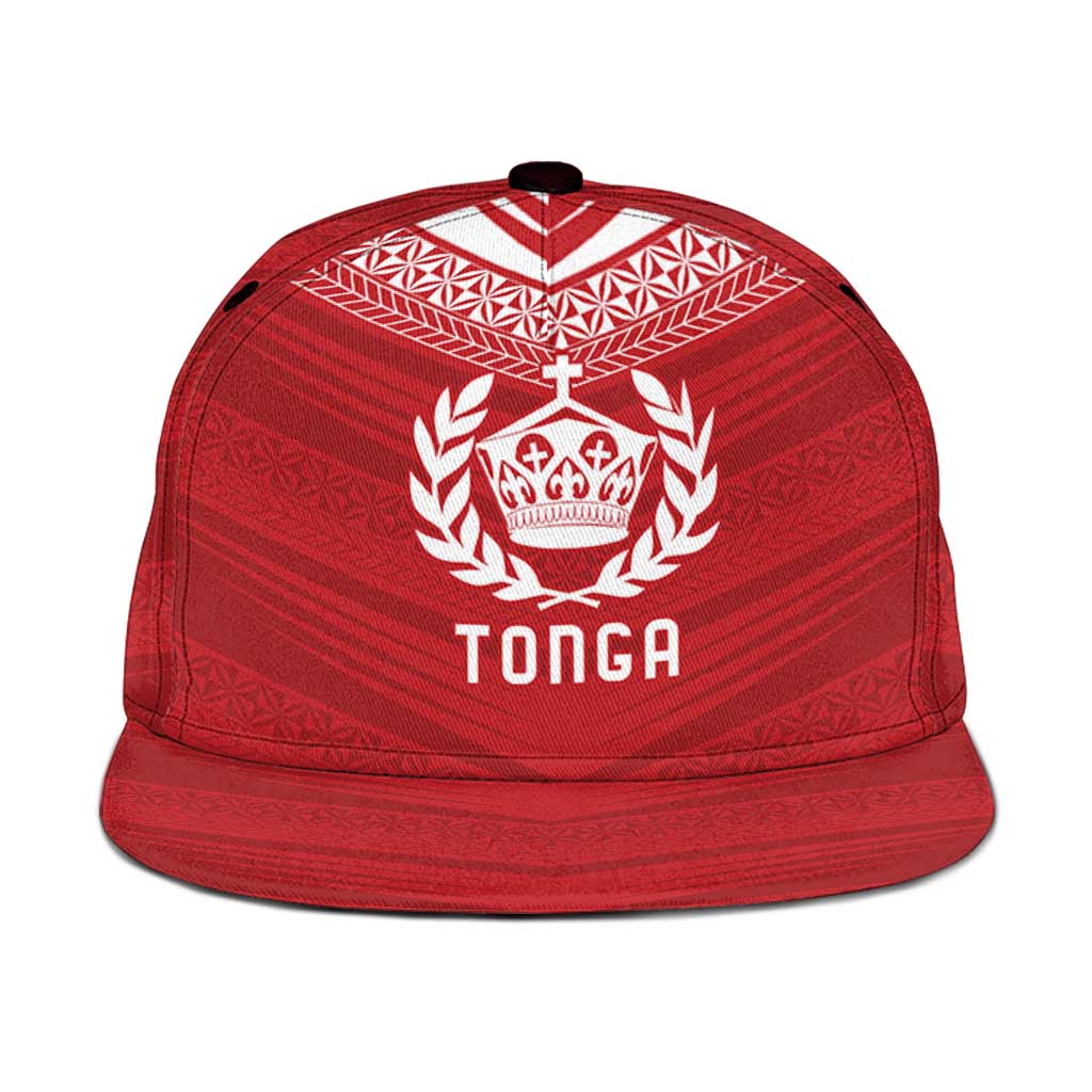 Custom Pacific Rugby Spirit Snapback Cap Tonga Ngatu Pride Red Edition LT9 One Size Red - Polynesian Pride