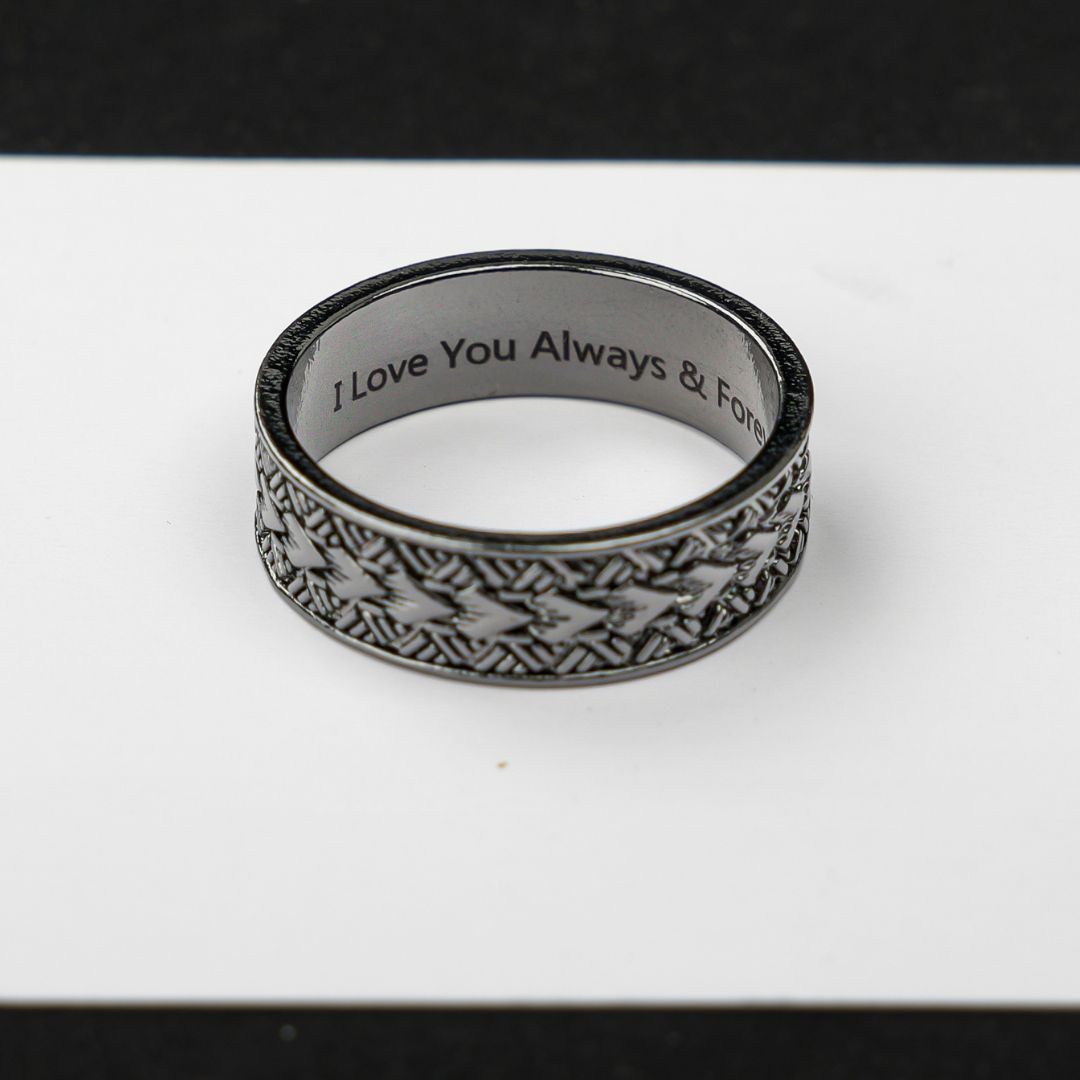 Custom Polynesian Ring - Samoan Arrow Pattern Wedding Band - Polynesian Pride