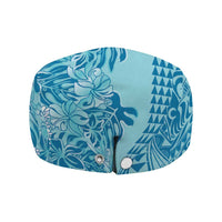 Cyan Hibiscus Monstera Seamless Kakau Hawaii Jeff Hat