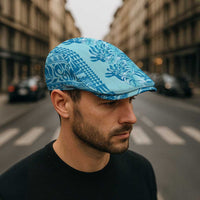 Cyan Hibiscus Monstera Seamless Kakau Hawaii Jeff Hat