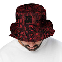 Dark Samoa Manuia Le Kerisimasi Bucket Hat Pacific Patchwork Xmas Vibes LT9 - Polynesian Pride