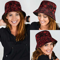 Dark Samoa Manuia Le Kerisimasi Bucket Hat Pacific Patchwork Xmas Vibes LT9 - Polynesian Pride