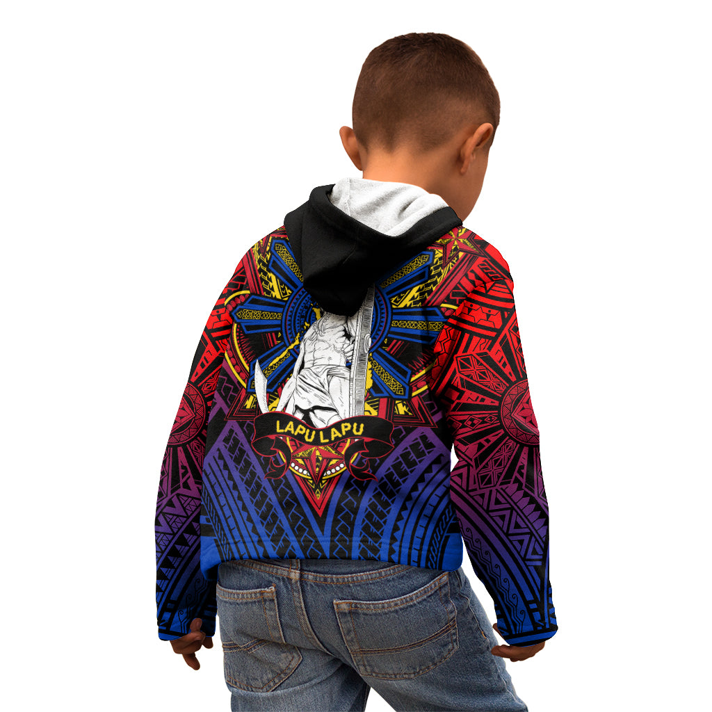 Filipinos Lapu-lapu Hero Kid Hoodie Philippines Flag and Sun DT02 - Polynesian Pride
