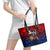 Filipinos Lapu-lapu Hero Leather Tote Bag Philippines Flag and Sun DT02 - Polynesian Pride