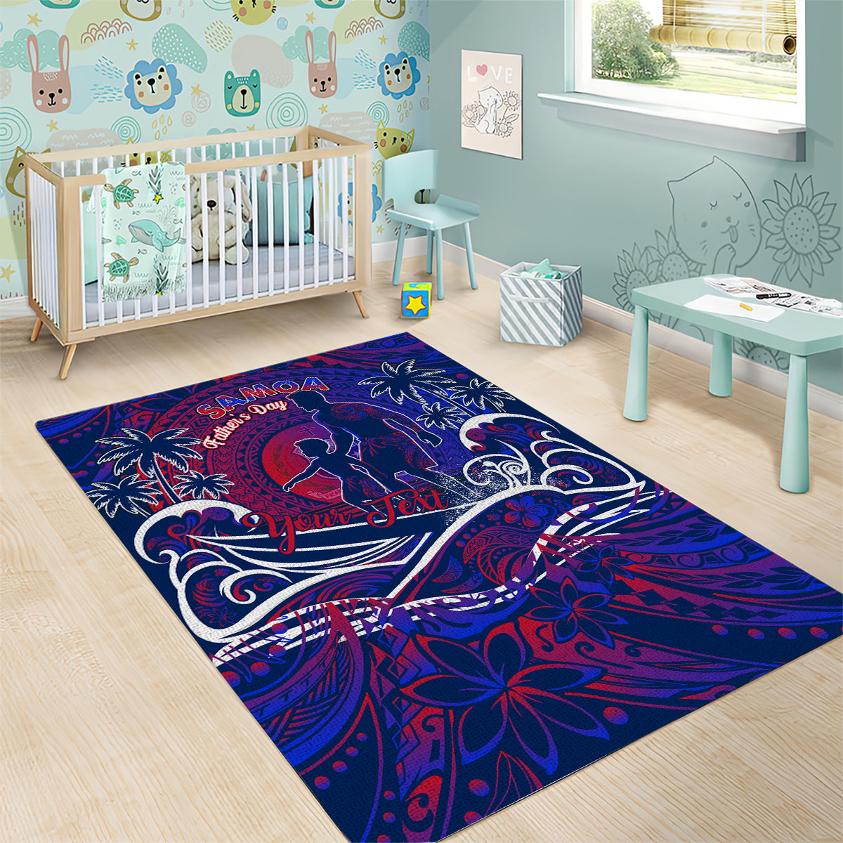 Father's Day Samoa Area Rug Special Dad Polynesia Paradise DT02 - Polynesian Pride