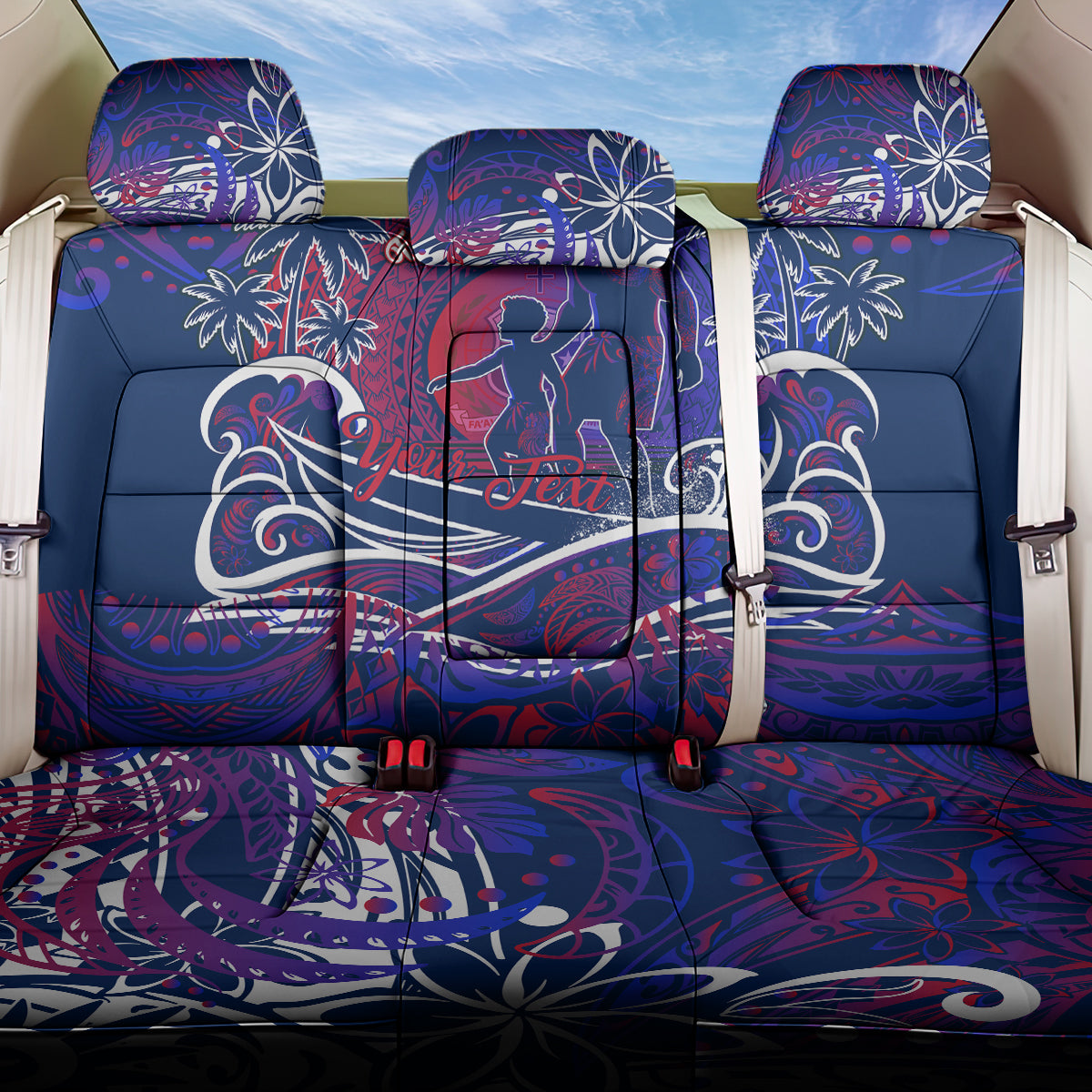Father's Day Samoa Back Car Seat Cover Special Dad Polynesia Paradise DT02 One Size Green - Polynesian Pride