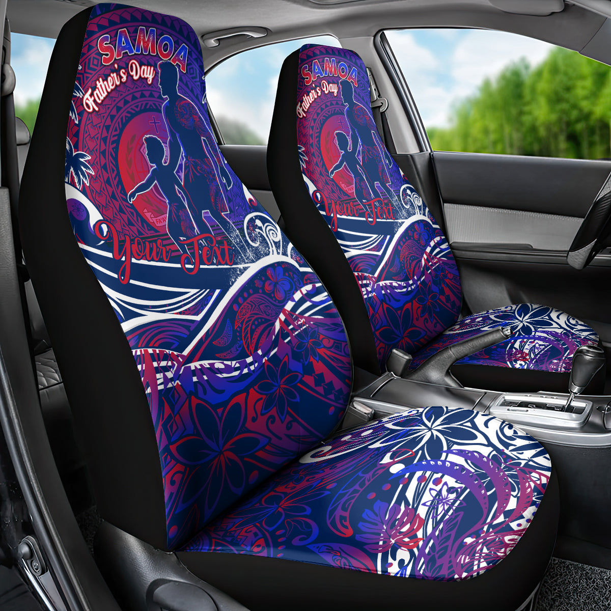 Father's Day Samoa Car Seat Cover Special Dad Polynesia Paradise DT02 - Polynesian Pride
