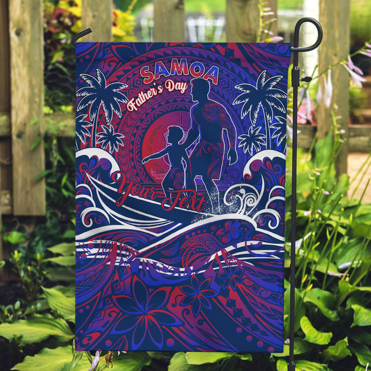 Father's Day Samoa Garden Flag Special Dad Polynesia Paradise DT02 Garden Flag Green - Polynesian Pride